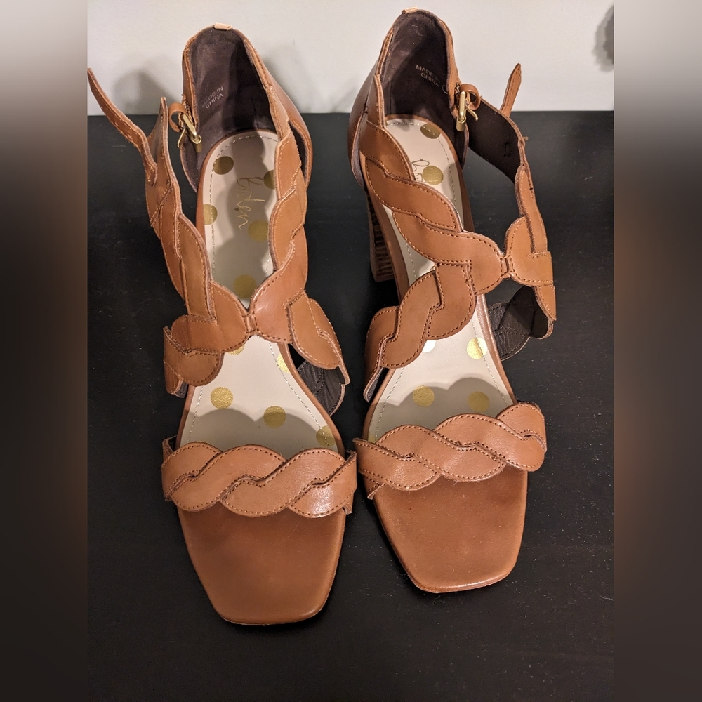 Stacked heel brown sandals from Boden, size 40